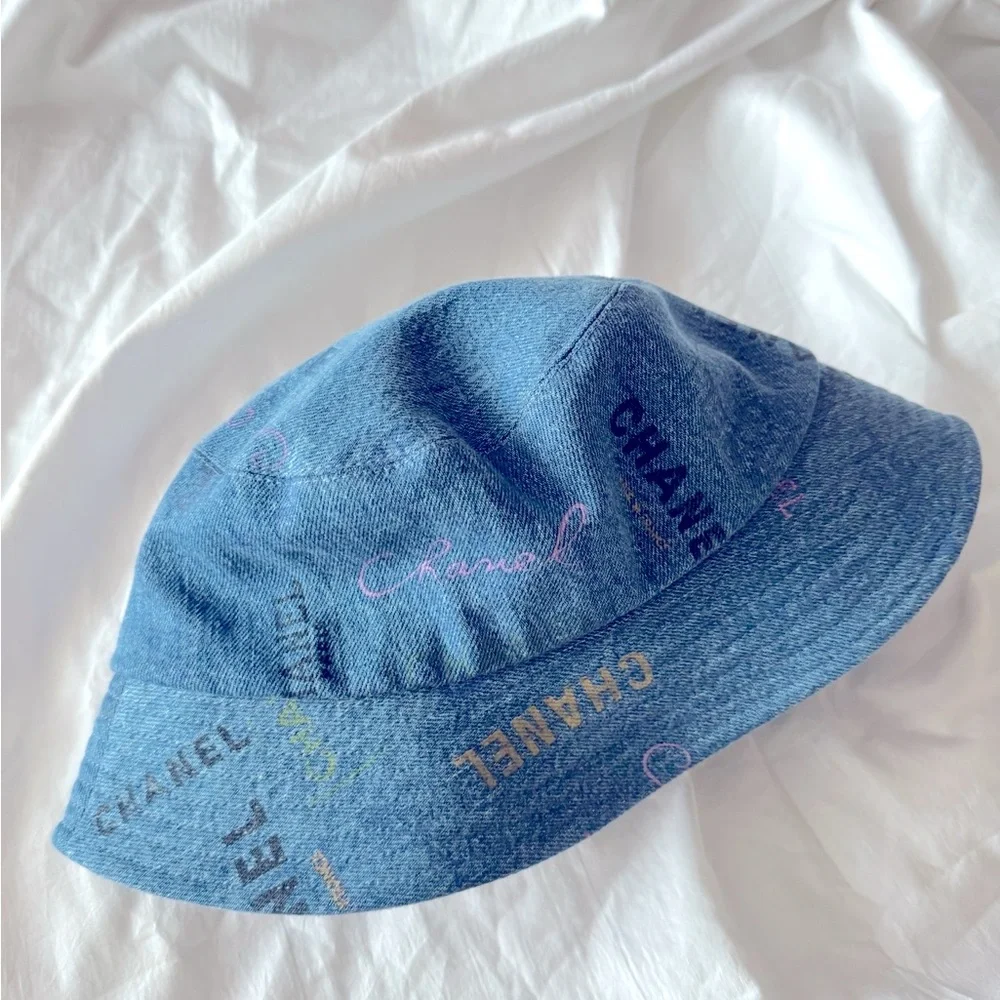 CHANEL Denim Mood Cloche Bucket Hat L